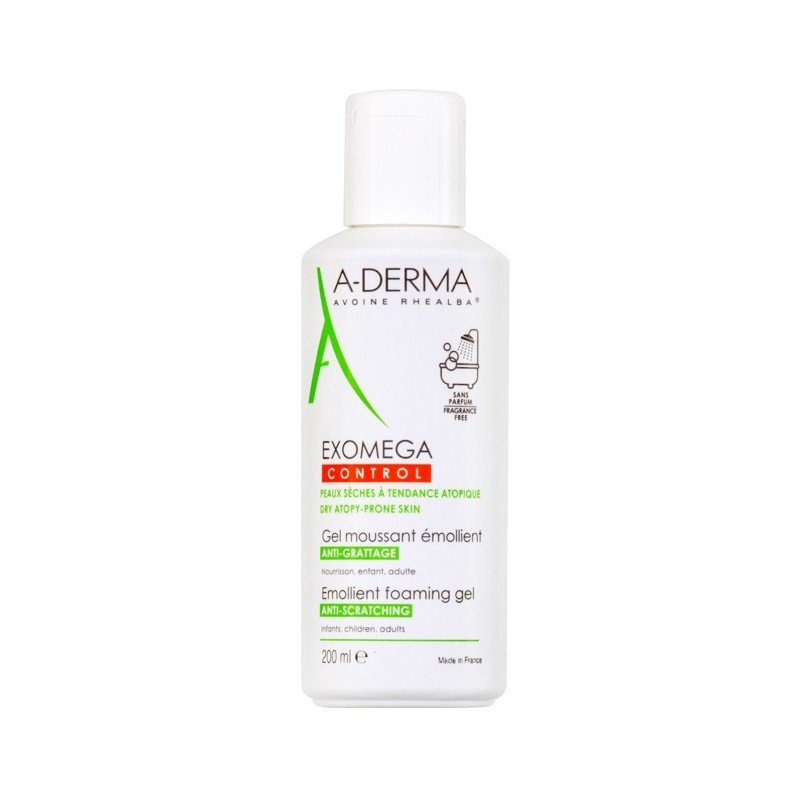 A-DERMA EXOMEGA GEL MOUSSANT ÉMOLLIENT ANTI-GRATTAGE 200 ML