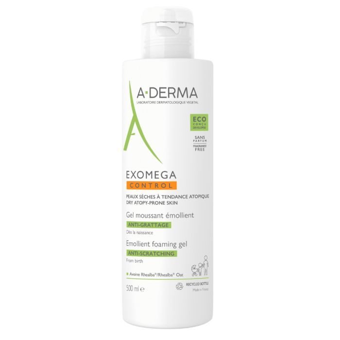 A-DERMA EXOMEGA GEL MOUSSANT ÉMOLLIENT ANTI-GRATTAGE 500 ML