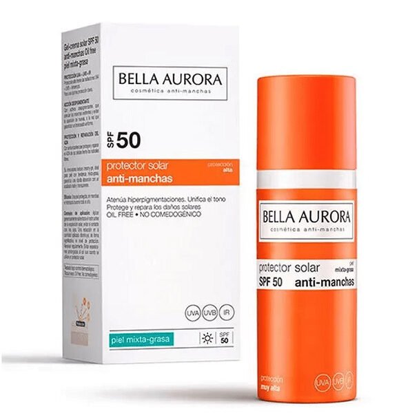 BELLA AURORA GEL SOLAIRE ANTI-TACHES PEAU MIXTES/ GRASSE SPF 50+ 50ML