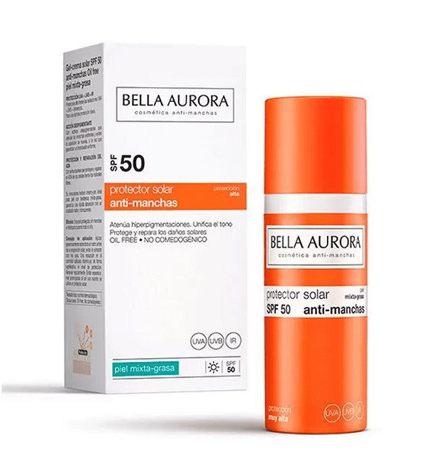 BELLA AURORA GEL SOLAIRE ANTI-TACHES PEAU MIXTES/ GRASSE SPF 50+ 50ML