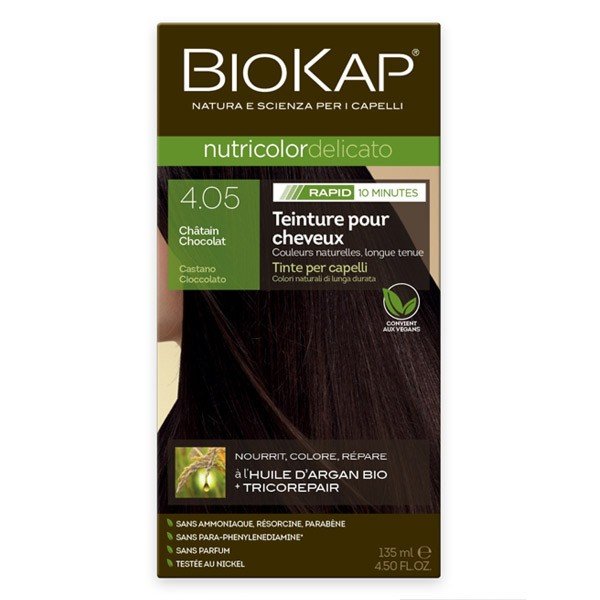 BIOKAP NUTRICOLOR DELICATO RAPID 4.05 CHÂTAIN CHOCOLAT