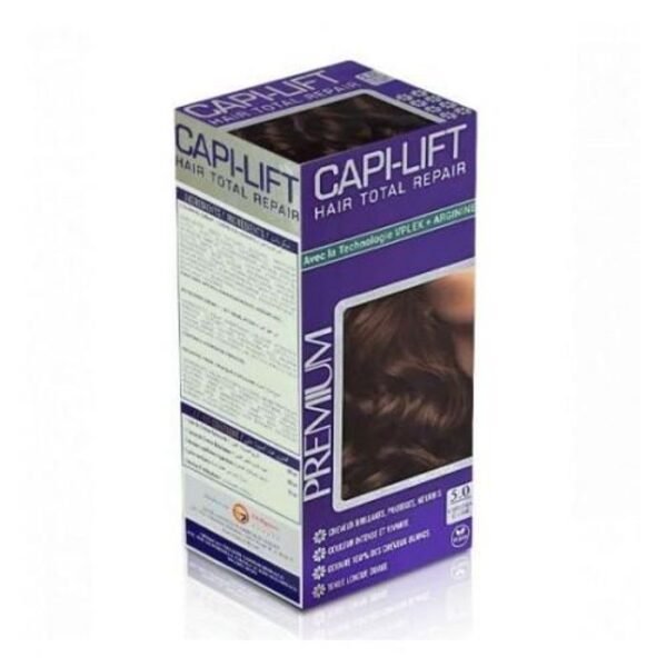 CAPI-LIFT COLORATION PERMANENTE AVEC LA TECHNOLOGIE VPLEX+ARGININE N° 5.0 CHATAIN CLAIR