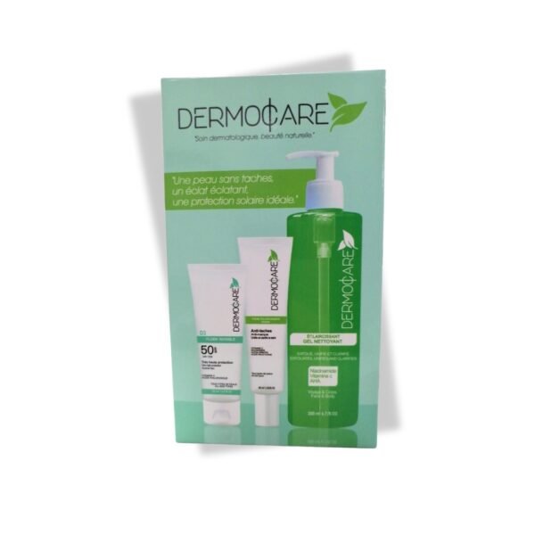 DERMOCARE PACK ANTI TACHES ECRAN FLUIDE+CREME ECLAIRCISSANT+GEL NETTOYANT 200ML