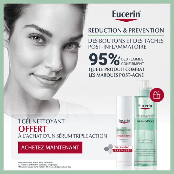 EUCERIN DERMO PURE TRIPLE EFFECT SERUM 40ML+ GEL NETTOYANT 200ML