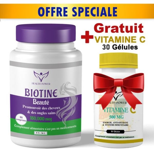HEALTH POWER PACK BIOTINE 90 COMPRIMES+VITAMINE C
