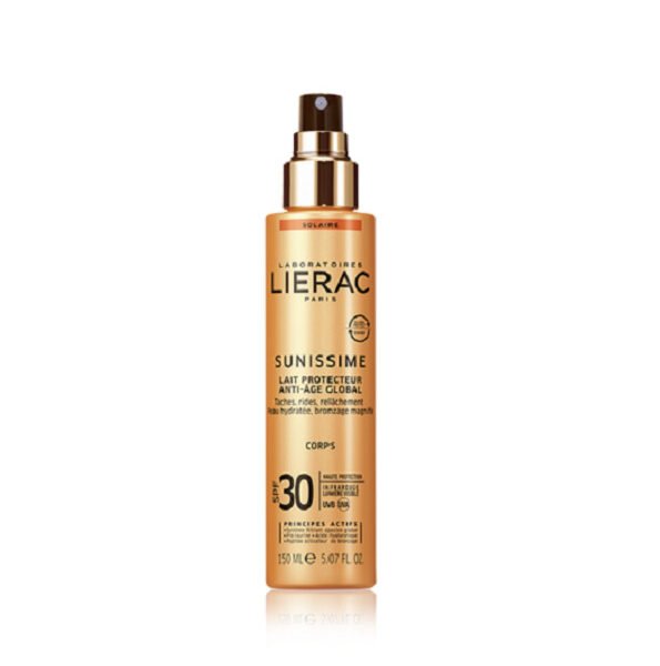 LIERAC SUNISSIME LAIT PROTECTEUR SPF30 ANTI-ÂGE GLOBAL CORPS 150ML