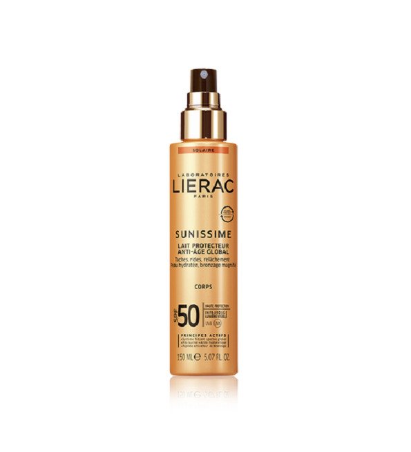 LIERAC SUNISSIME LAIT PROTECTEUR SPF50 ANTI-ÂGE GLOBAL CORPS 150ML