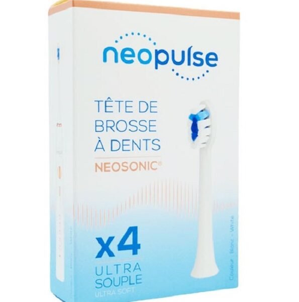 NEOPULSE RECHARGE 4 TETES DE BROSSE A DENT ULTRA SOUPLE BLANC