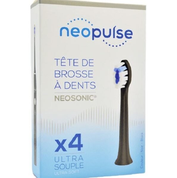 NEOPULSE RECHARGE 4 TETES DE BROSSE A DENT ULTRA SOUPLE NOIR