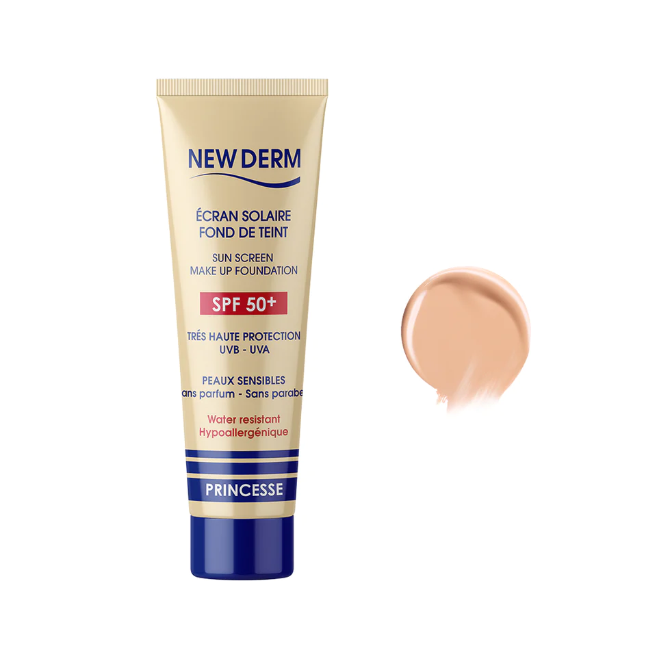 NEW DERM ÉCRAN SOLAIRE FOND DE TEINT SPF50+ PRINCESSE